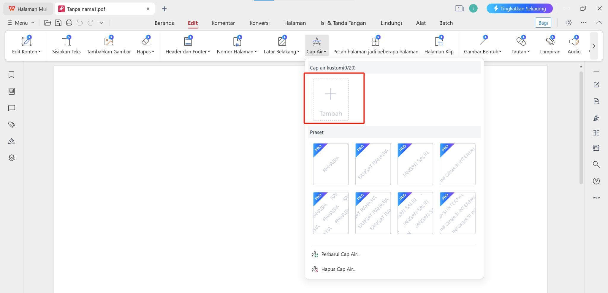 Tambahkan Tanda Air Kustom