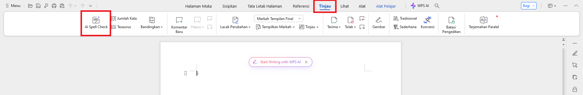 Pemeriksaan Ejaan AI WPS