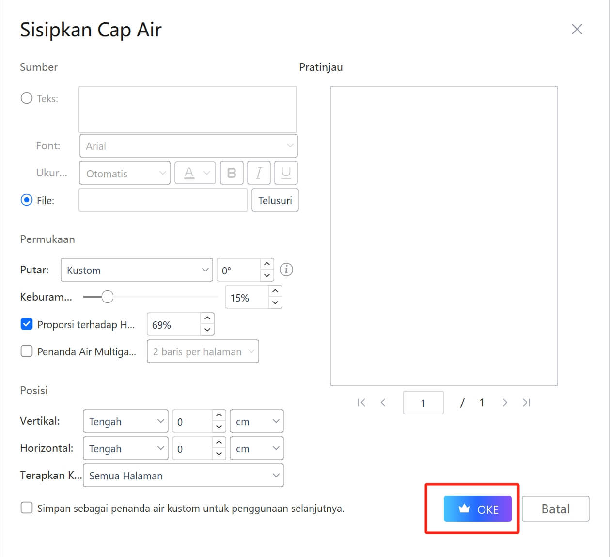 Tambahkan Tanda Air ke PDF Anda