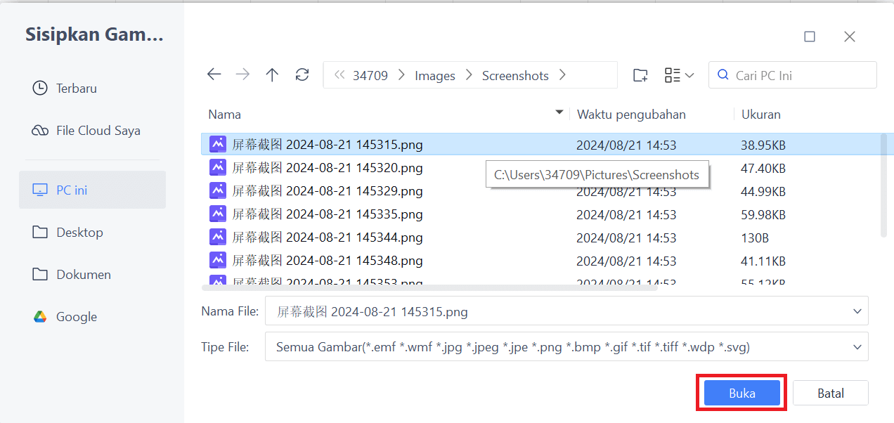 Buka Gambar di WPS Spreadsheet