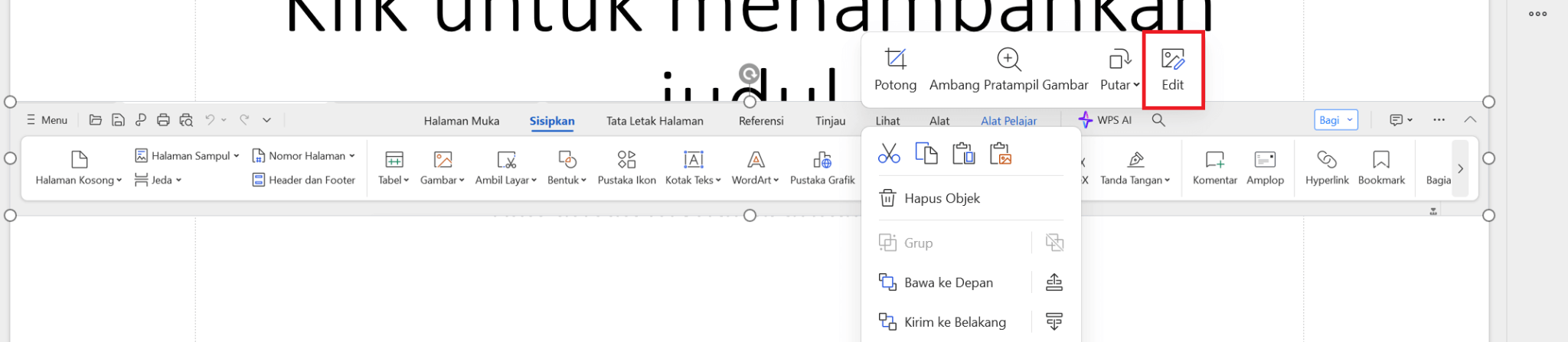 Edit gambar di WPS Presentation