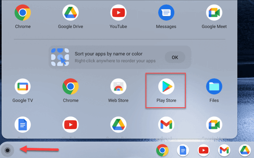 Open google play store
