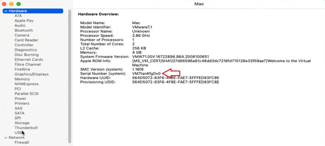 Copy the Serial Number