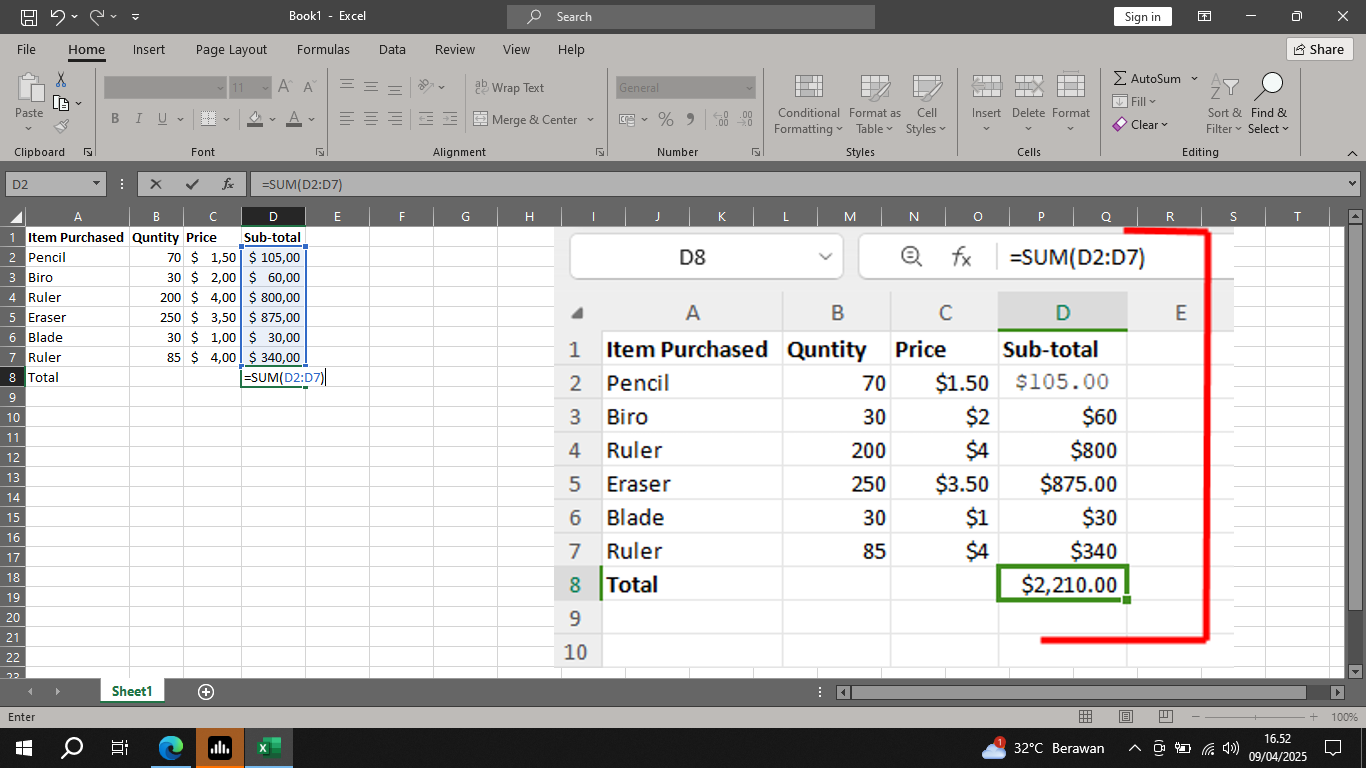 Rumus penjumlahan Excel untuk mempermudah pengolahan data