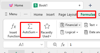  Fungsi AutoSum otomatis pada WPS Office