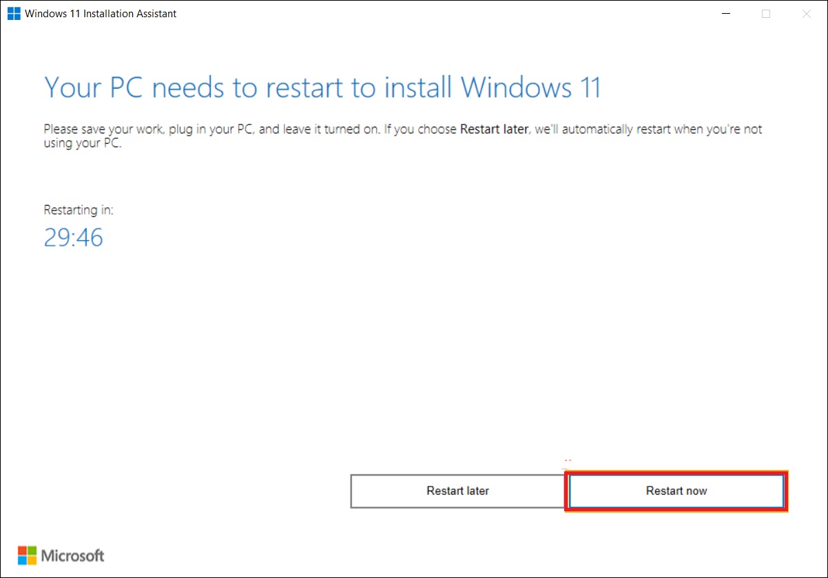 Restart the Computer after the installation