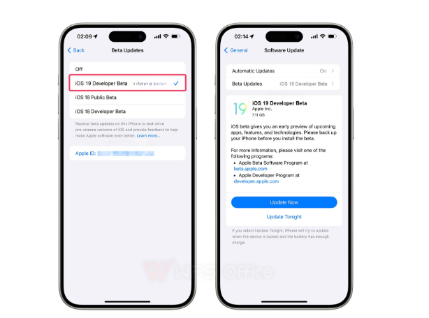  Check for the Beta Update