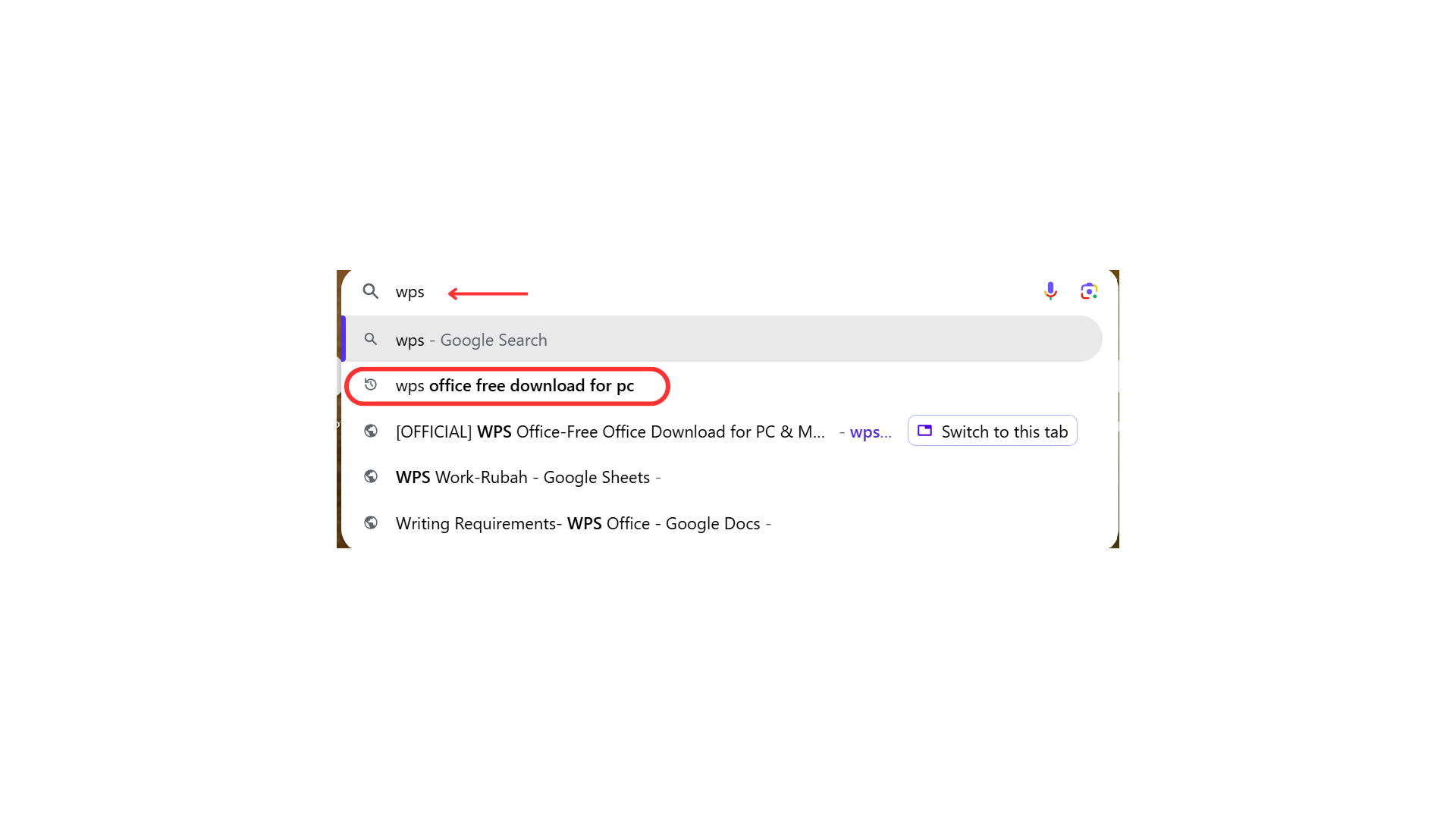 Searching for WPS Office