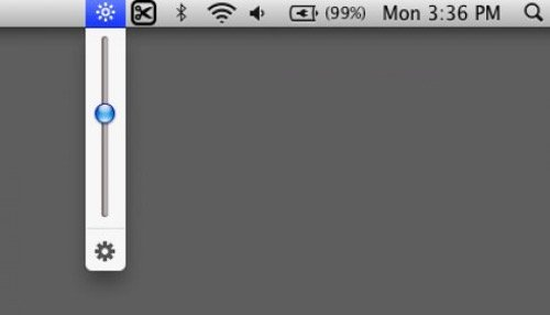 Brightness control slider on MAC home screen