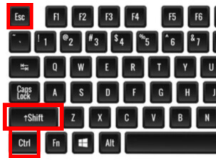 Ctrl + Shift + Esc keys