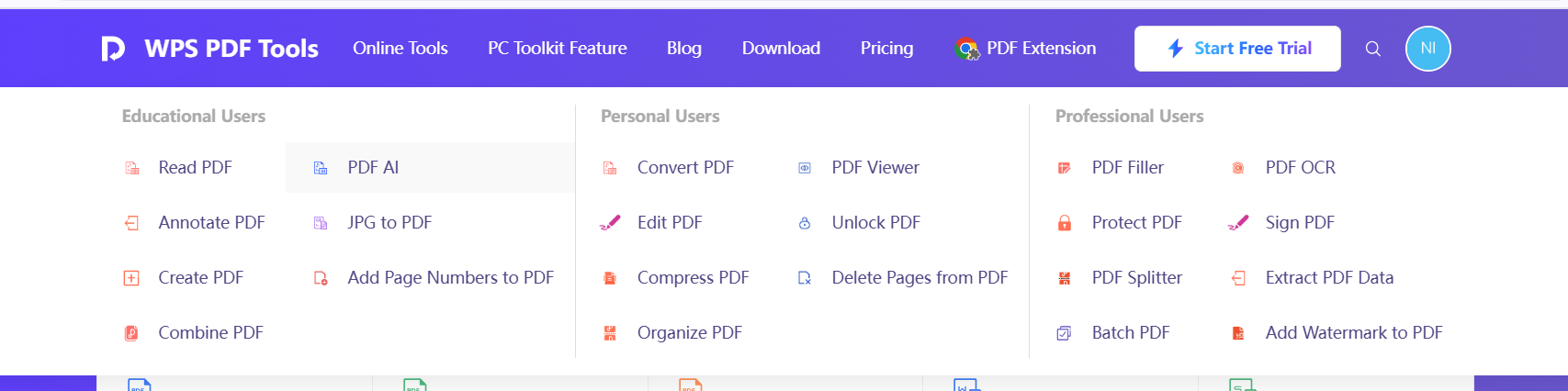 Click the AI PDF or Ask AI button
