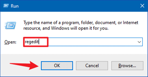 Run regedit