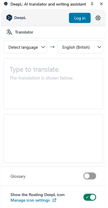 DeepL chrome extension.