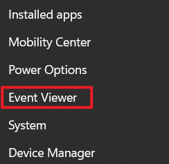 Event Viewer for Windows Memory Diagnostic results