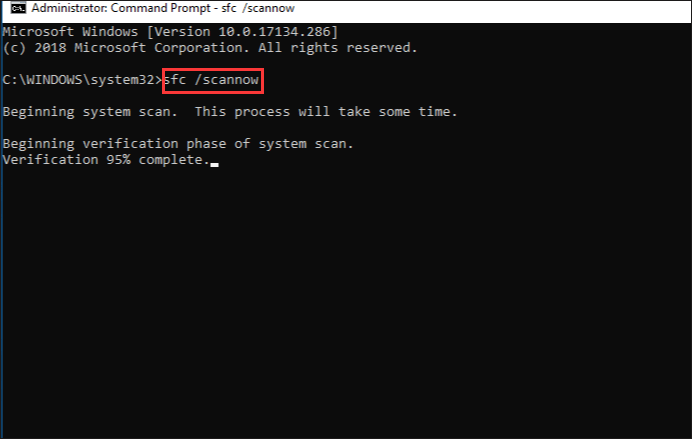 initiate the system file scan.