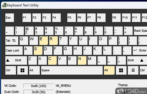 Keyboard tester interface