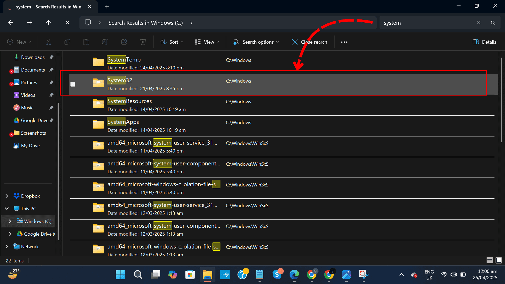 Search system32