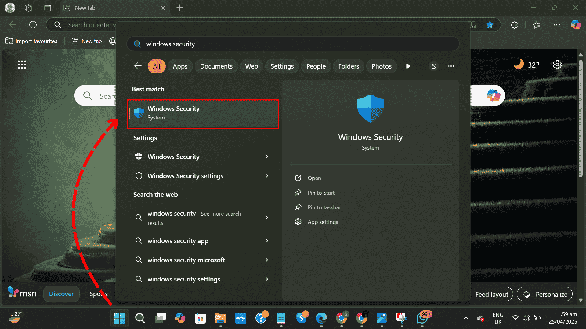Windows security icon