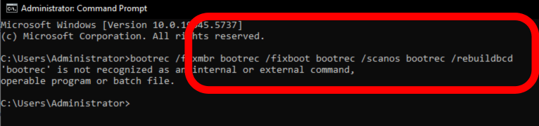 Command Prompt recovery