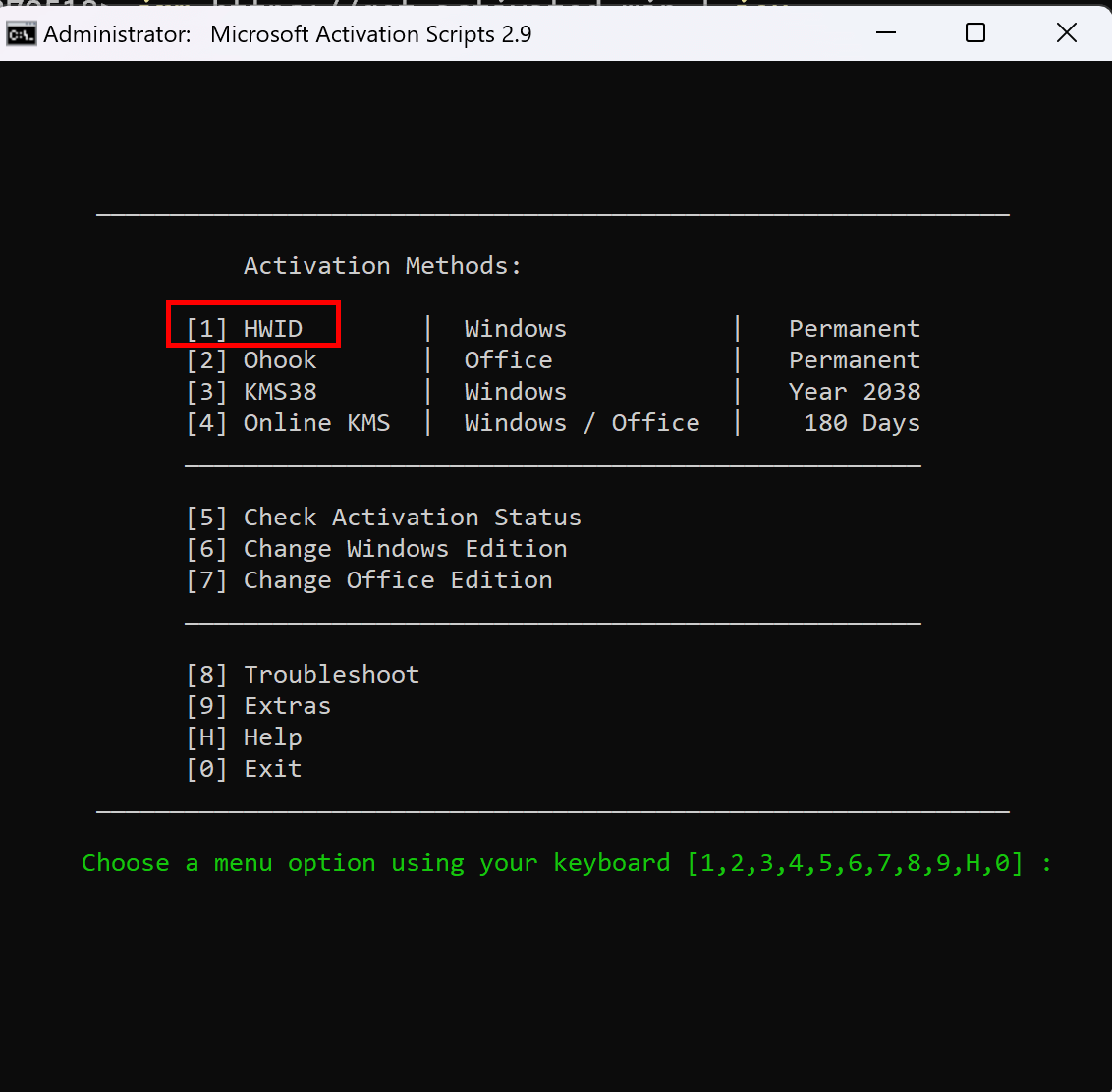 CMD HWID Selection