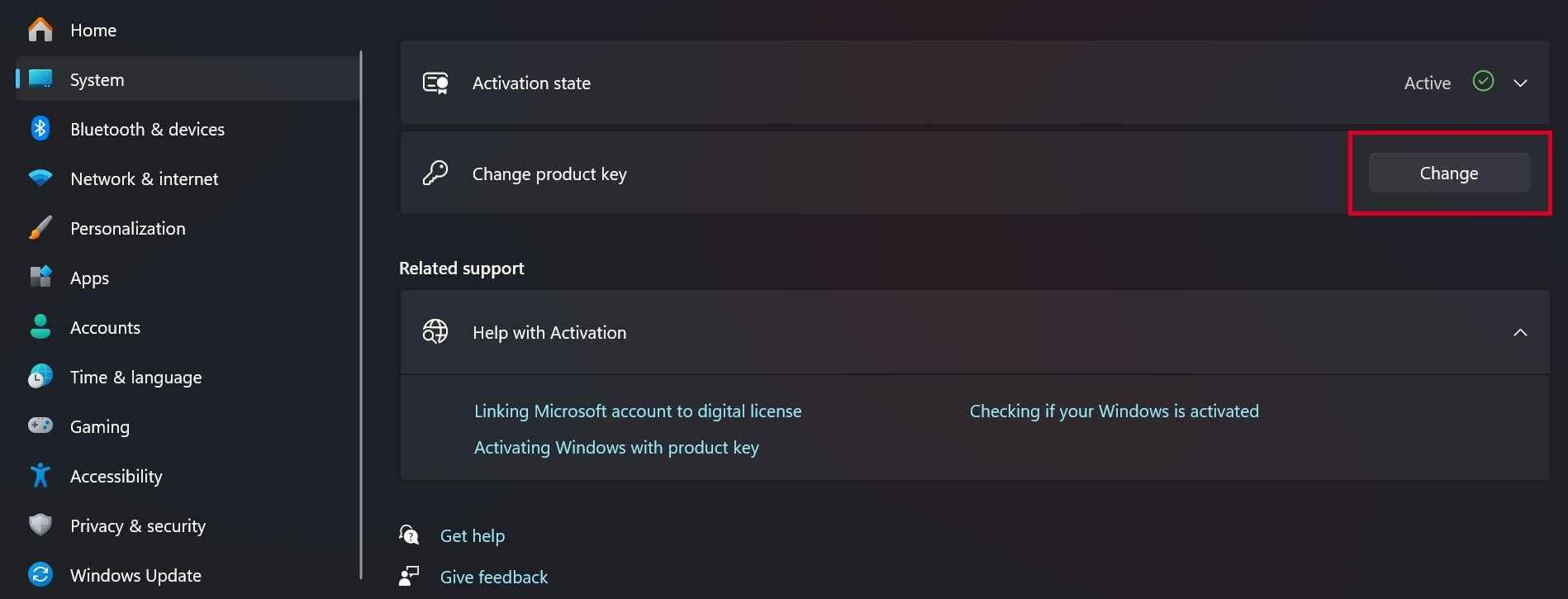 Change Product Key