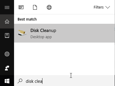 search “Disk Cleanup”