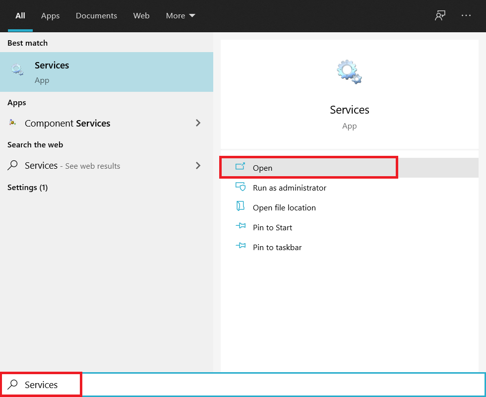 Search for “Services”