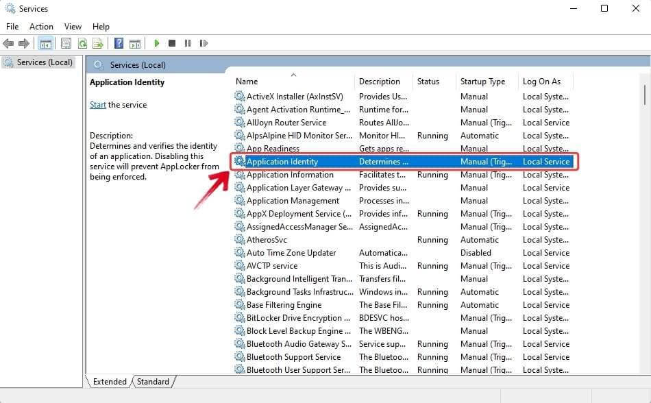 View Windows Services list
