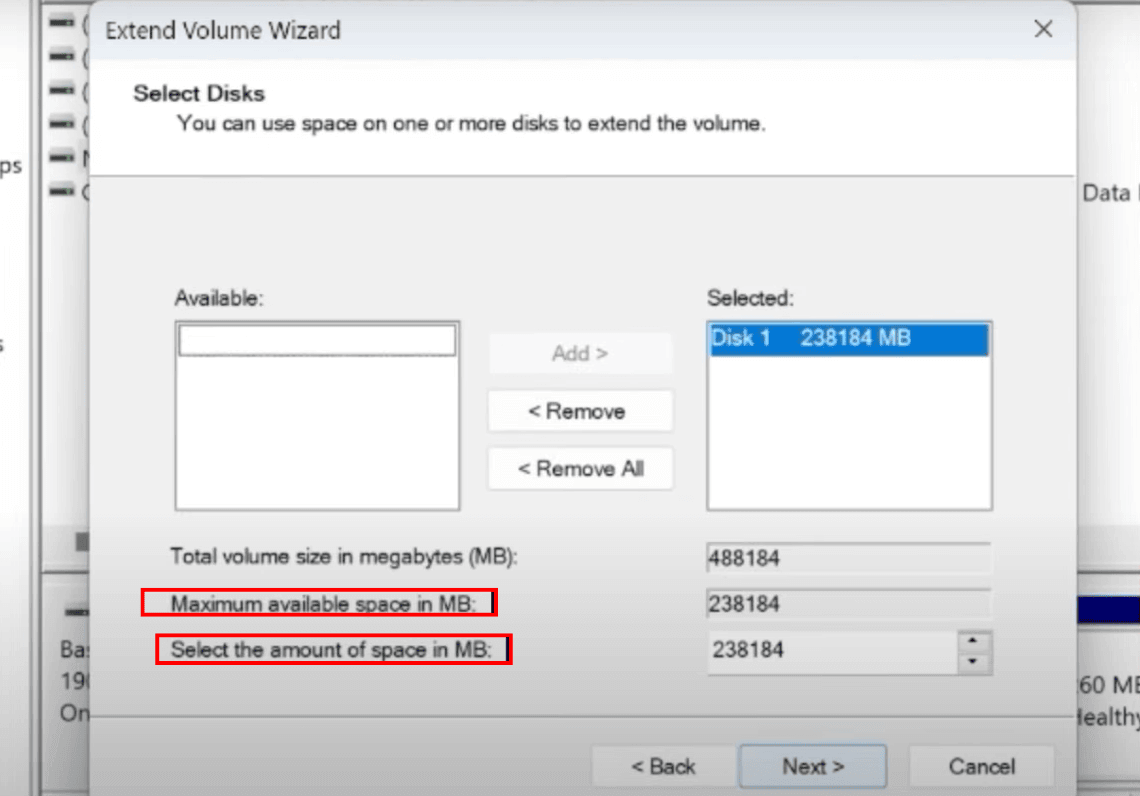 Assign appropriate space