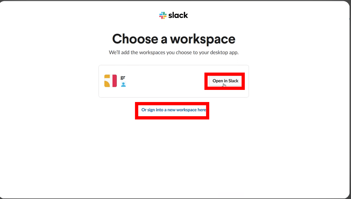 Choose or create workspace