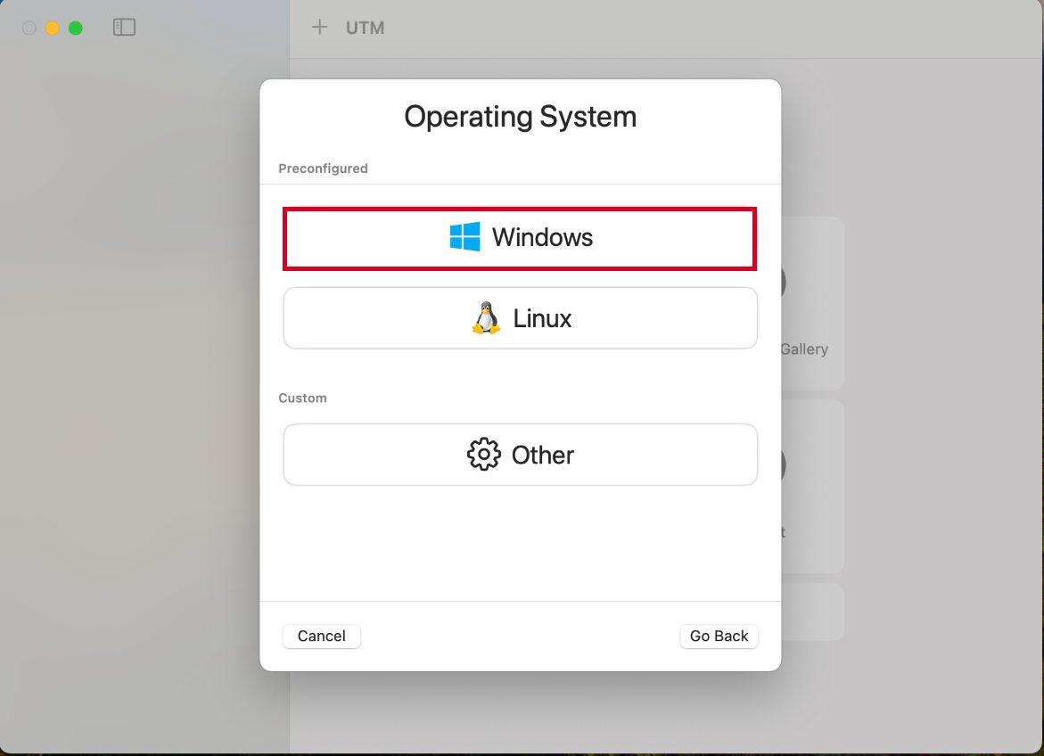Choose Windows