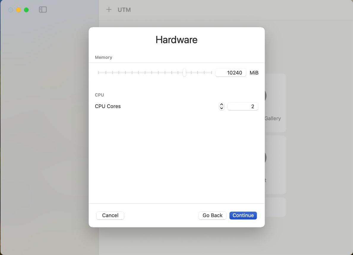 Customize CPU and Memory