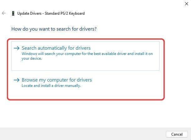 Choose update method