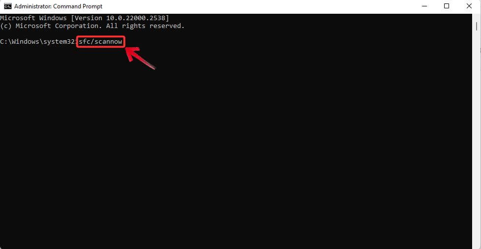 Run sfc /scannow command