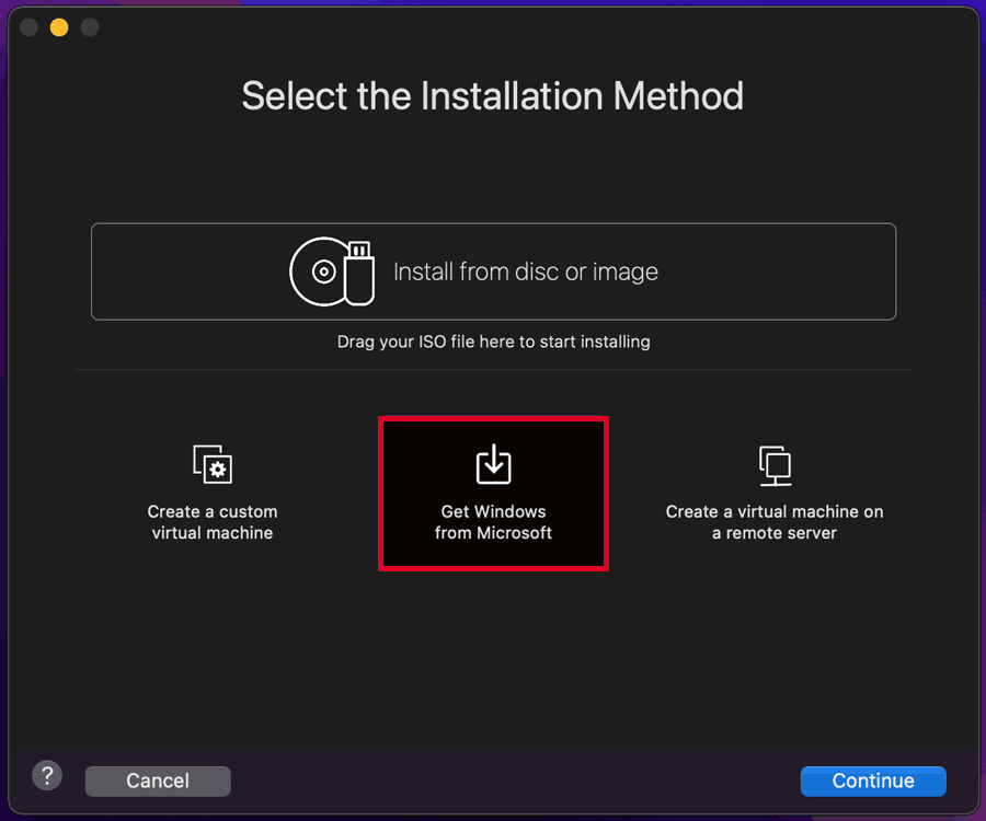 Choose Get Windows from Microsoft