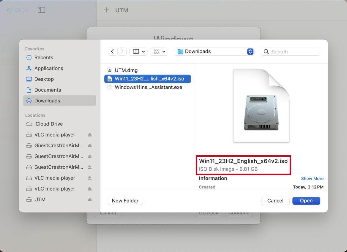 Select ISO File