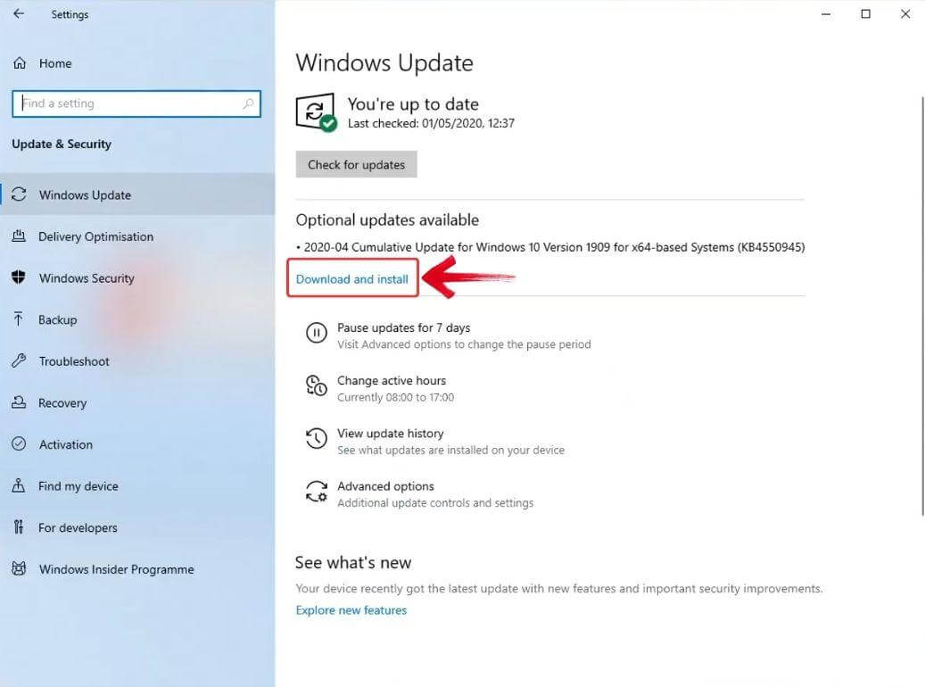 Download and Install Windows 10 updates