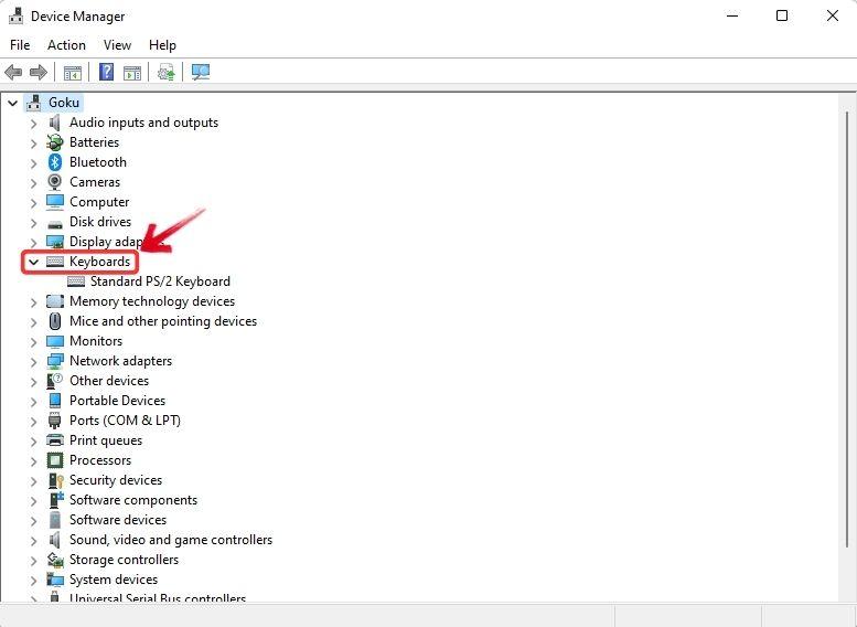 Expand keyboard list