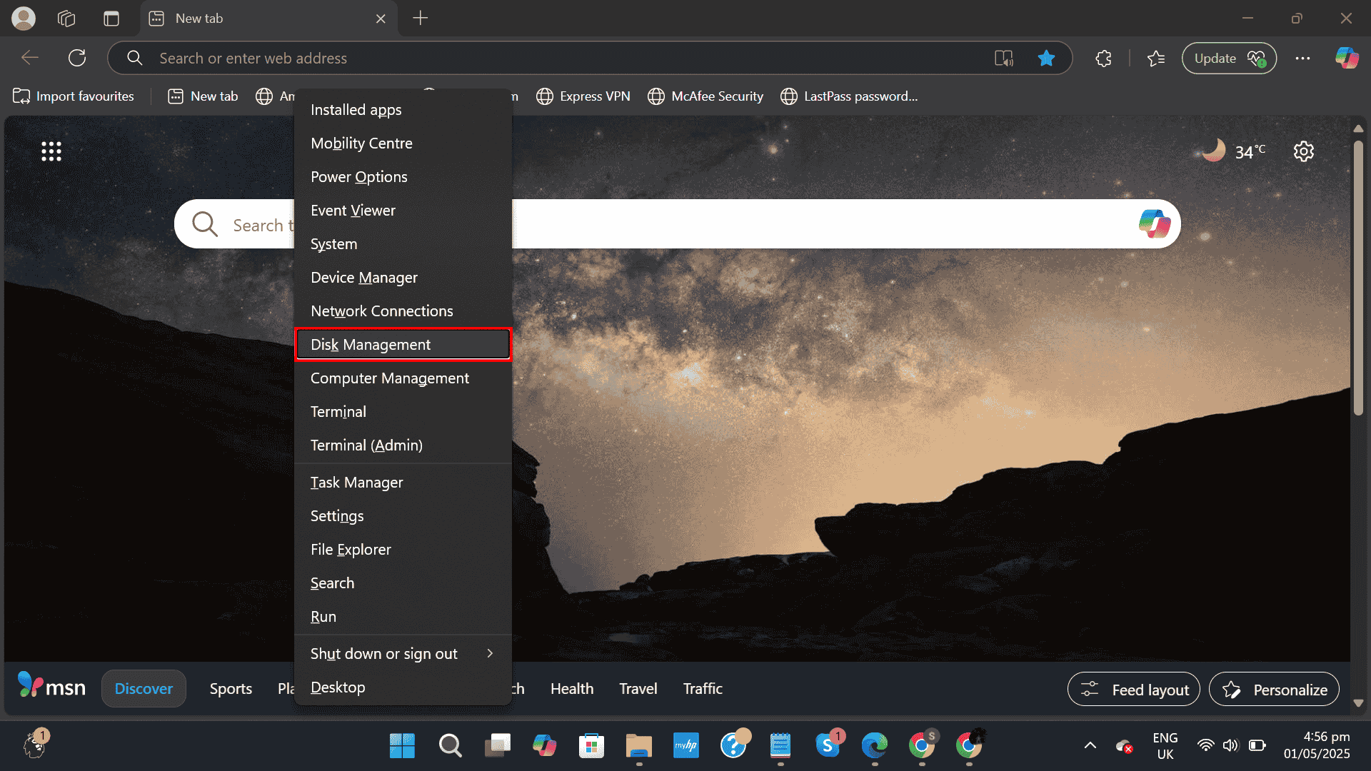Click disk management