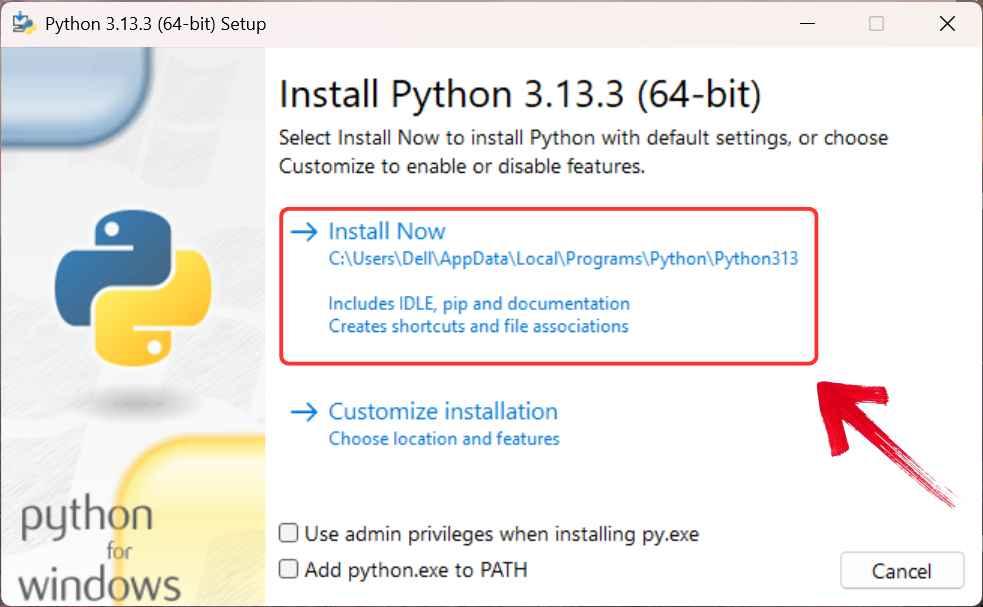 Install Python Now