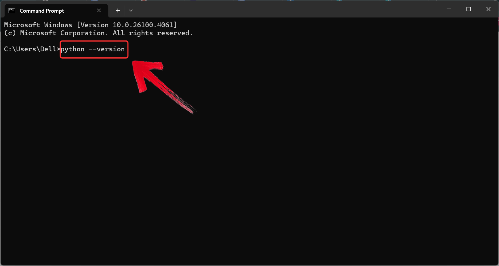 Verify Python Command
