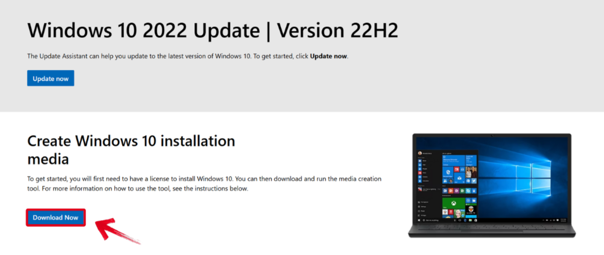Microsoft Windows Download page