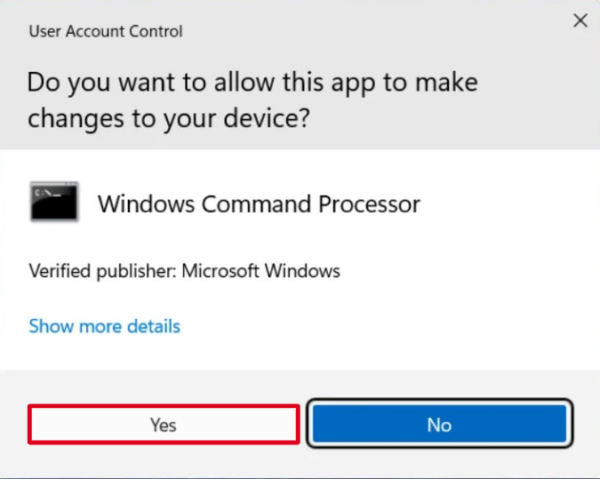 User Account Control Window