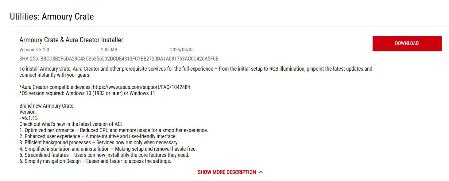 Find Aura under Utilities