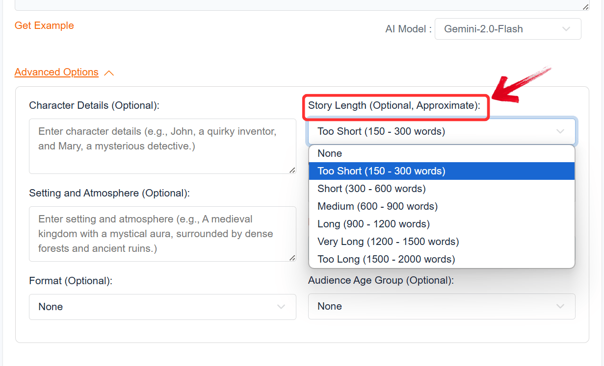 Set your story length
