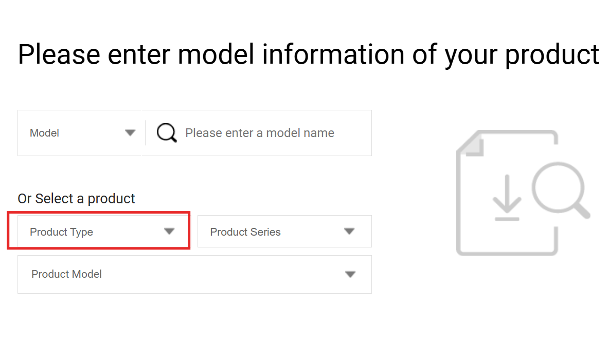 select your product type