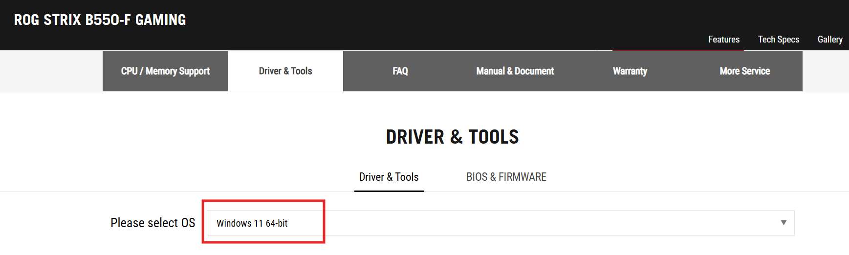 Choose operating system