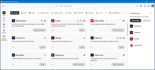 Adobe Creative Cloud homepage