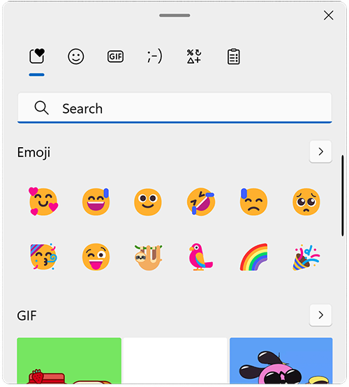 The emoji panel will pop up near your cursor