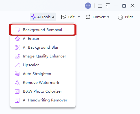 Tlačidlo odstránenia pozadia fotografií WPS